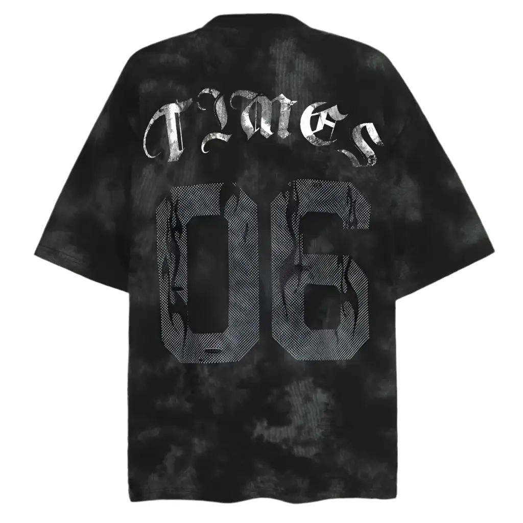 Pluto Times of Smoke washed Jersey T-Shirt Black/white Pluto Clo uk | Official Website