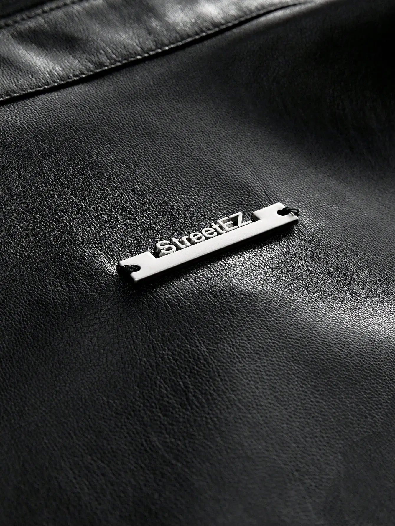 Pluto Relentless Black Leather jacket Shirt Manfinity
