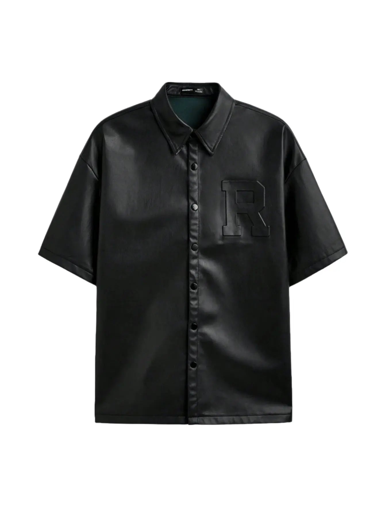 Pluto Relentless Black Leather jacket Shirt Manfinity