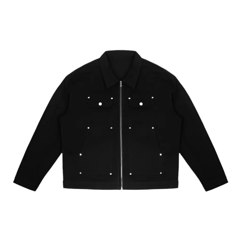 Pluto Rebel Style High Street Metal Stud Denim Jacket Pluto Clo uk | Official Website