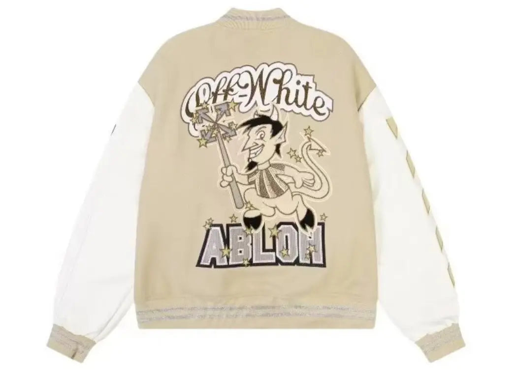 Pluto Ac Milan Varsity Jacket Beige Pluto Clo uk | Official Website