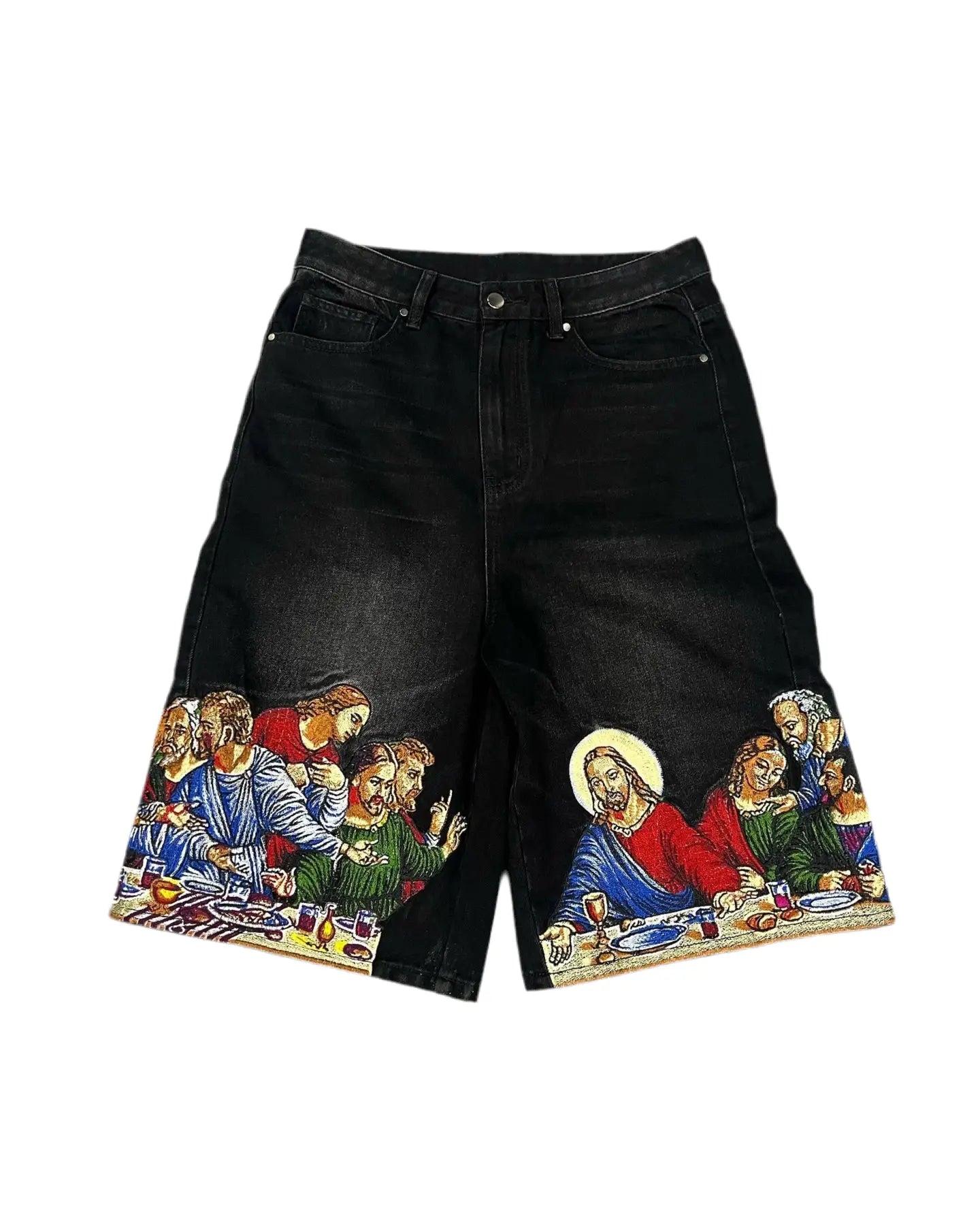 Pluto Last Supper Graphic Jorts Unisex Shorts Pluto Clo uk | Official Website