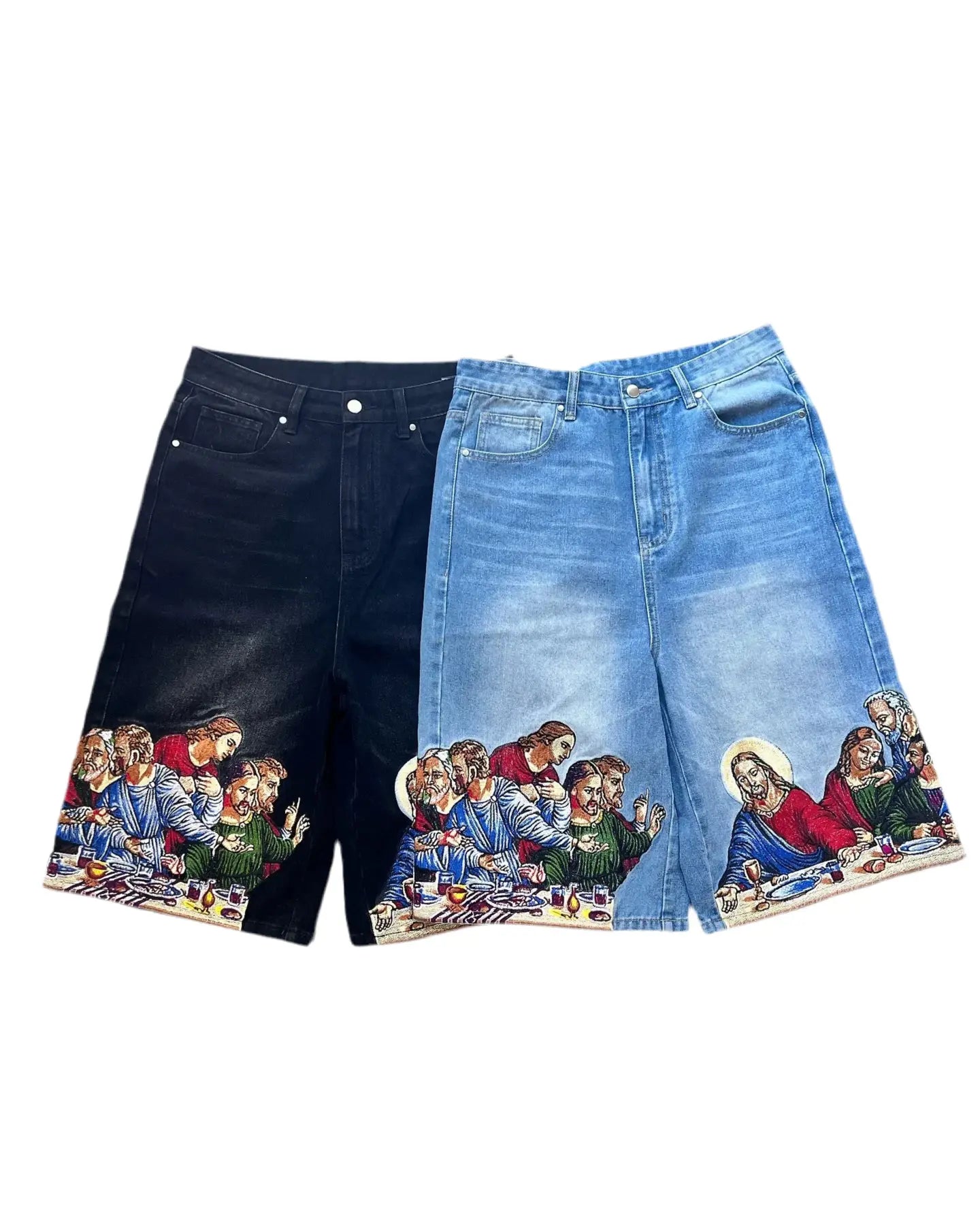 Pluto Last Supper Graphic Jorts Unisex Shorts Pluto Clo uk | Official Website