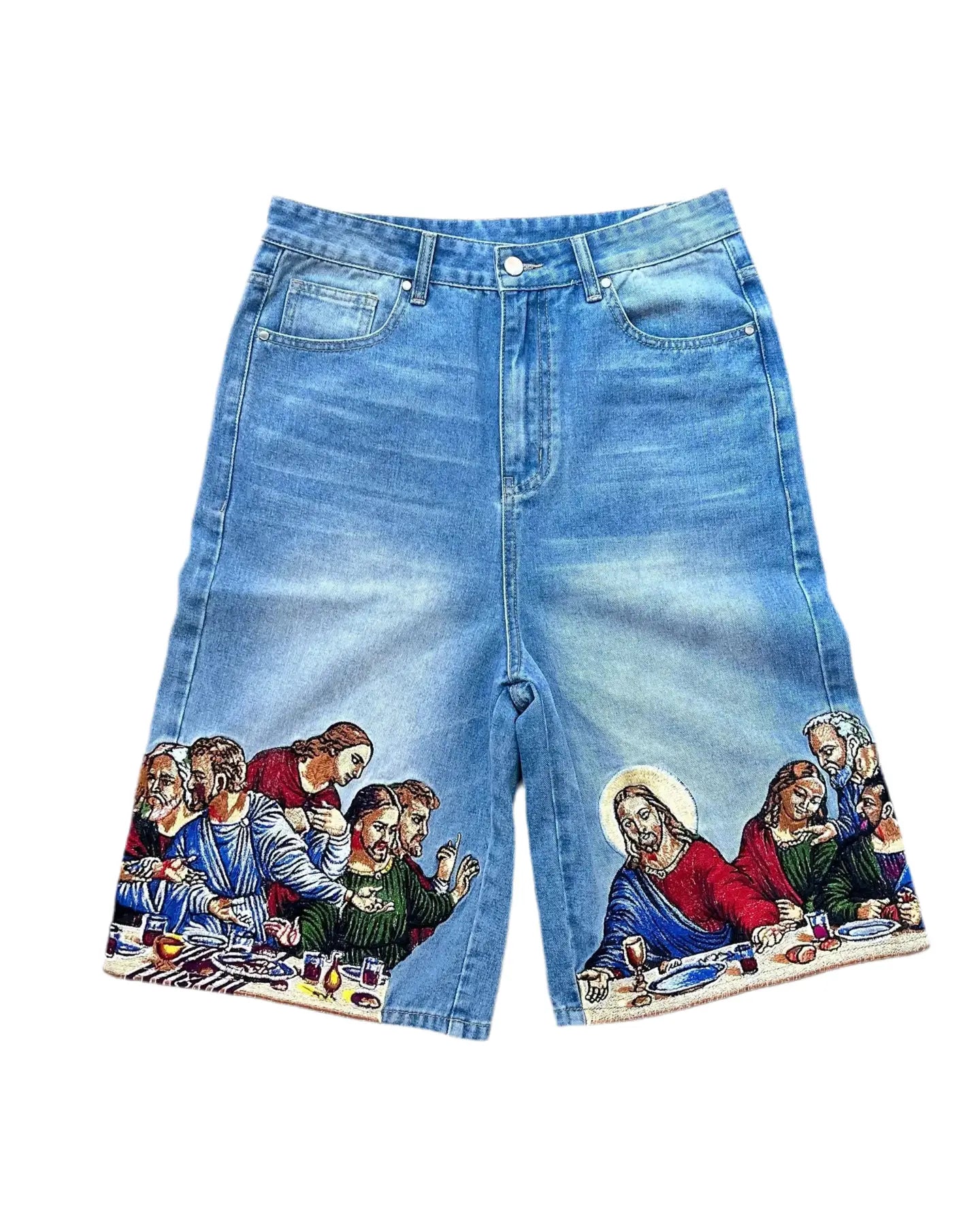 Pluto Last Supper Graphic Jorts Unisex Shorts Pluto Clo uk | Official Website