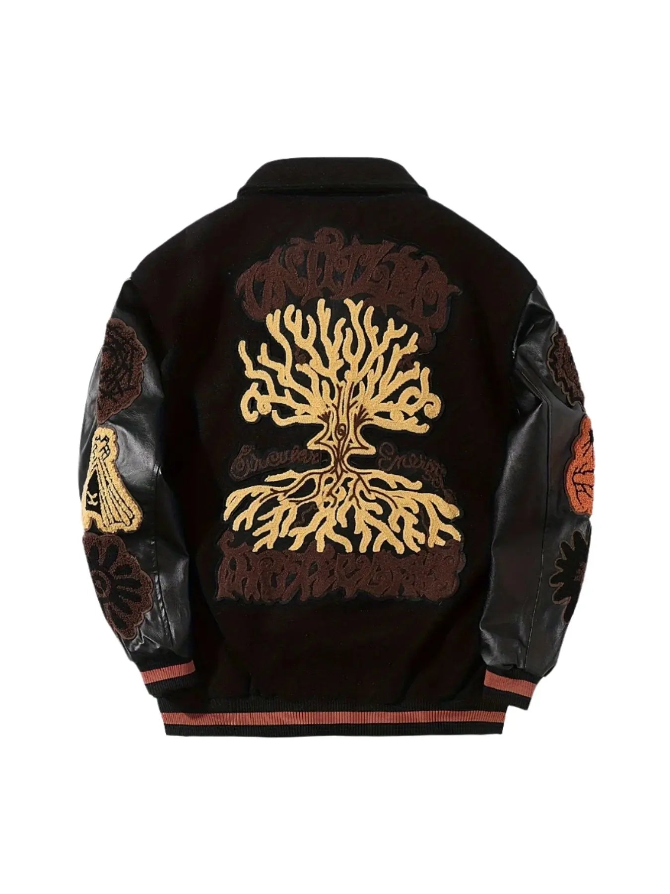 Pluto Belong Black/Brown Varsity Jacket Pluto Clo uk | Official Website