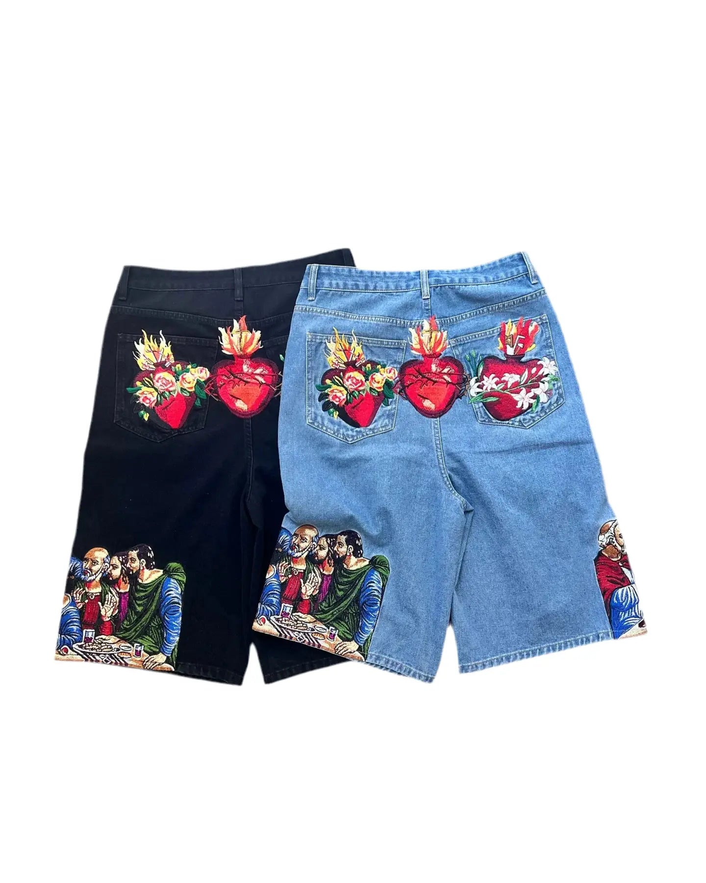Pluto Last Supper Graphic Jorts Unisex Shorts Pluto Clo uk | Official Website
