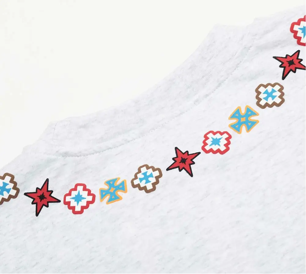 Pluto Geometi Collar Print Mens Streetwear Summer Cotton T-Shirt Pluto Clo uk | Official Website