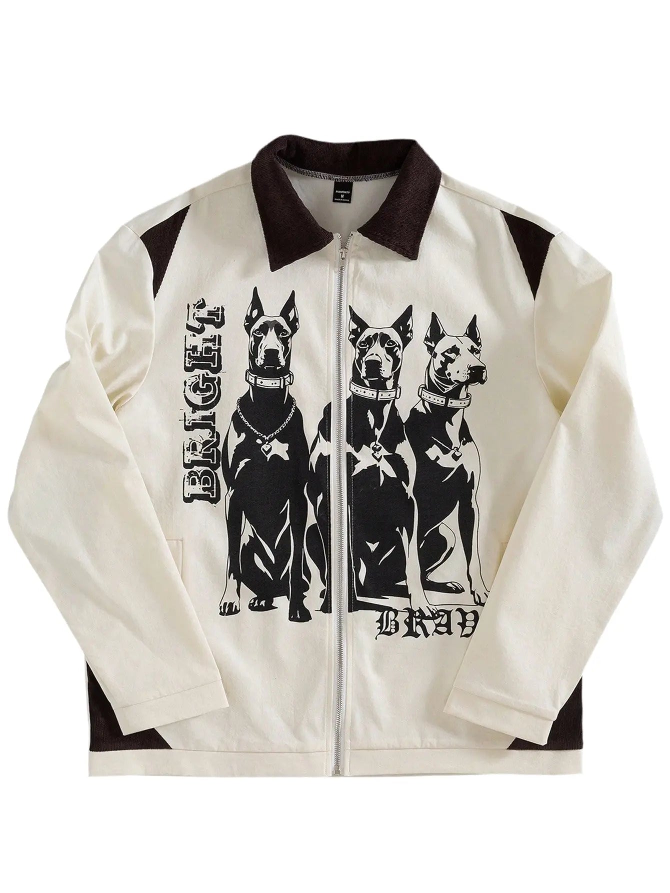 Pluto Doberman Long Sleeve Zipup Shirt Manfinity