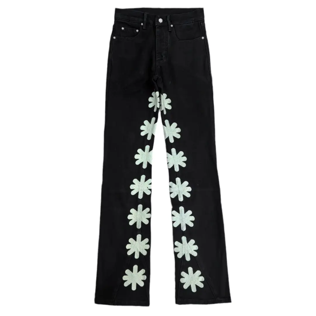 Pluto obsidian Punk Floral Straight Jeans Pluto Clo uk | Official Website