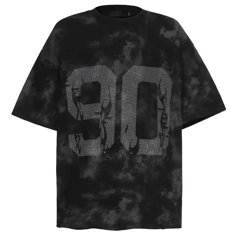 Pluto Times of Smoke washed Jersey T-Shirt Black/white Pluto Clo uk | Official Website
