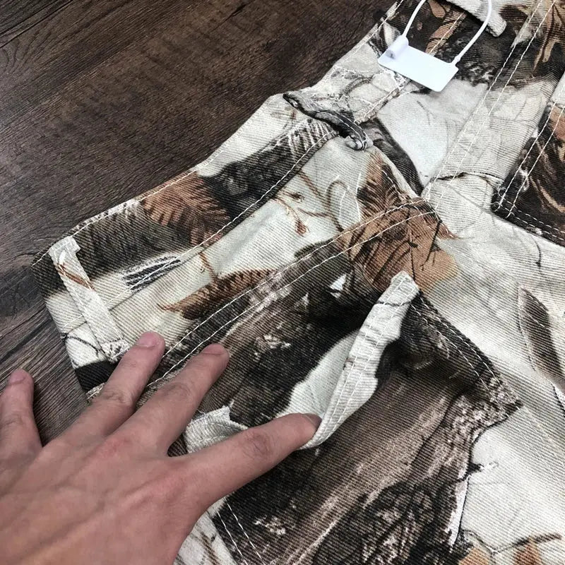 Pluto Autumn light camo patterned Men Cargo Pants Pluto Clo uk | Official Website