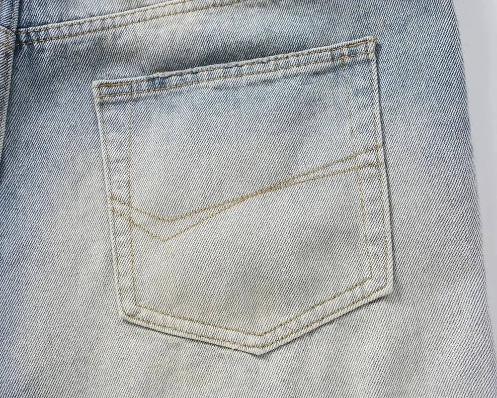 Pluto Gradient Washed blue Denim Streetwear distressed Shorts / Jorts Pluto Clo uk | Official Website