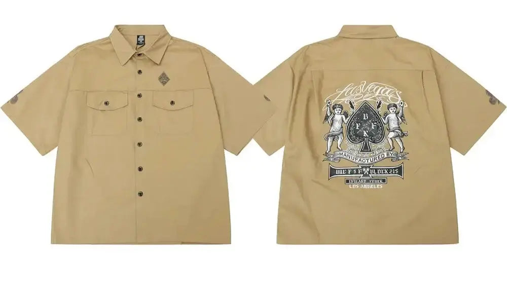 Pluto Ace of Spades Short Sleeve Shirt Pluto Clo uk | Official Website