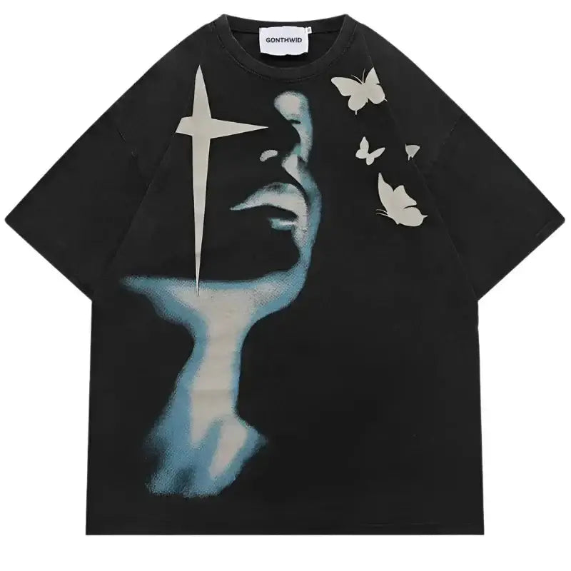 Pluto Butterfly Effect Oversized Washed Graphic T-Shirt Pluto Clo uk | Official Website