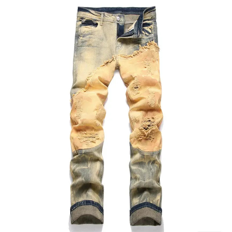 Pluto Spliced Sand Slim fit Dirty jeans Pluto Clo uk | Official Website