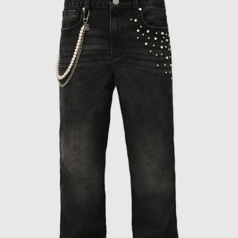 Pluto Rockstar Rated Obsidian Distressed Vintage Black Denim Pants for Men Pluto Clo uk | Official Website