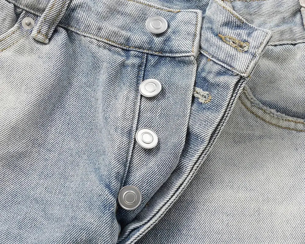 Pluto Gradient Washed blue Denim Streetwear distressed Shorts / Jorts Pluto Clo uk | Official Website