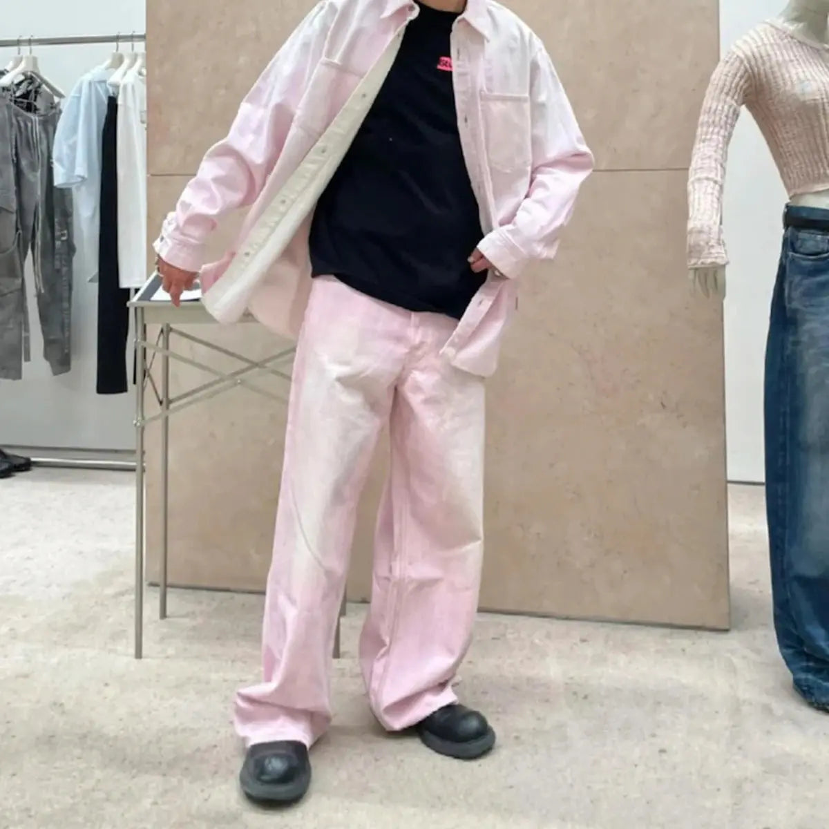 Pluto Streetwear Gradient Color Washed Pink Dirty Jeans Pluto Clo uk | Official Website
