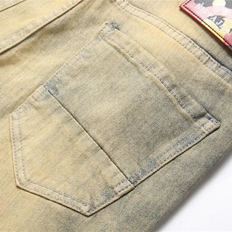 Pluto Spliced Sand Slim fit Dirty jeans Pluto Clo uk | Official Website