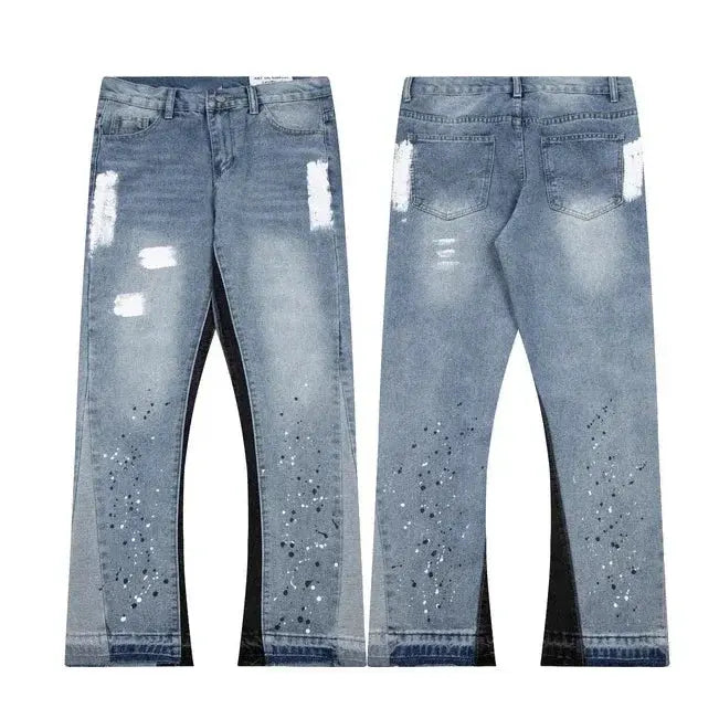 Pluto Patchworks Flared Blue Denims Pluto Clo uk | Official Website