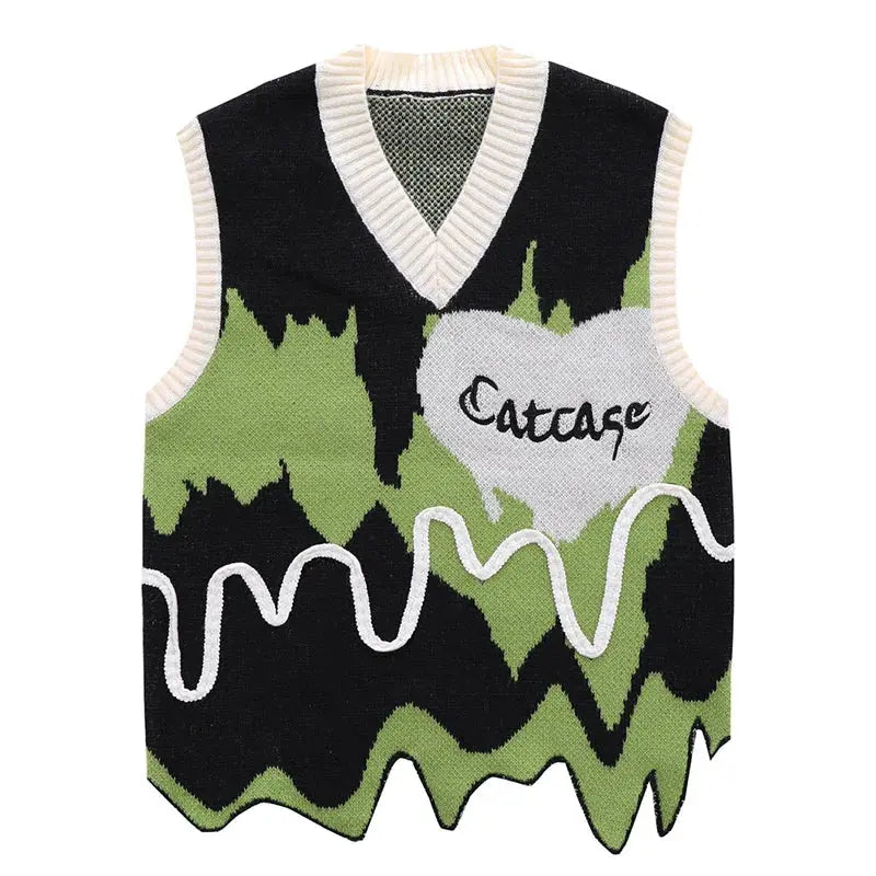 Pluto Colour Block Cactus Jumper Sweater Vest Pluto Clo uk | Official Website