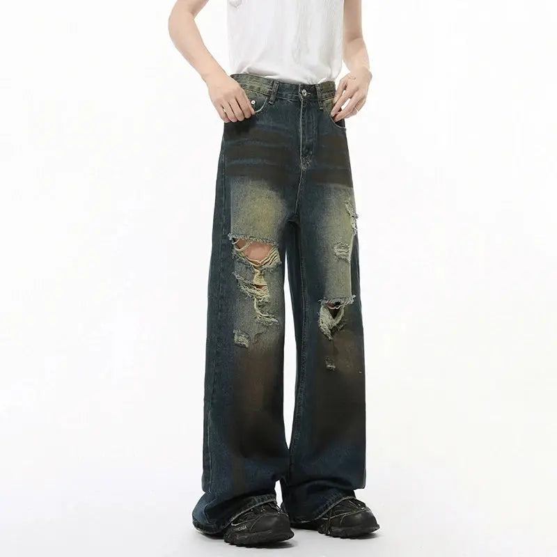 Pluto High Street Holes Blue Denim Pluto Clo uk | Official Website
