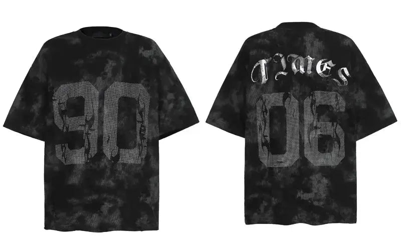 Pluto Times of Smoke washed Jersey T-Shirt Black/white Pluto Clo uk | Official Website