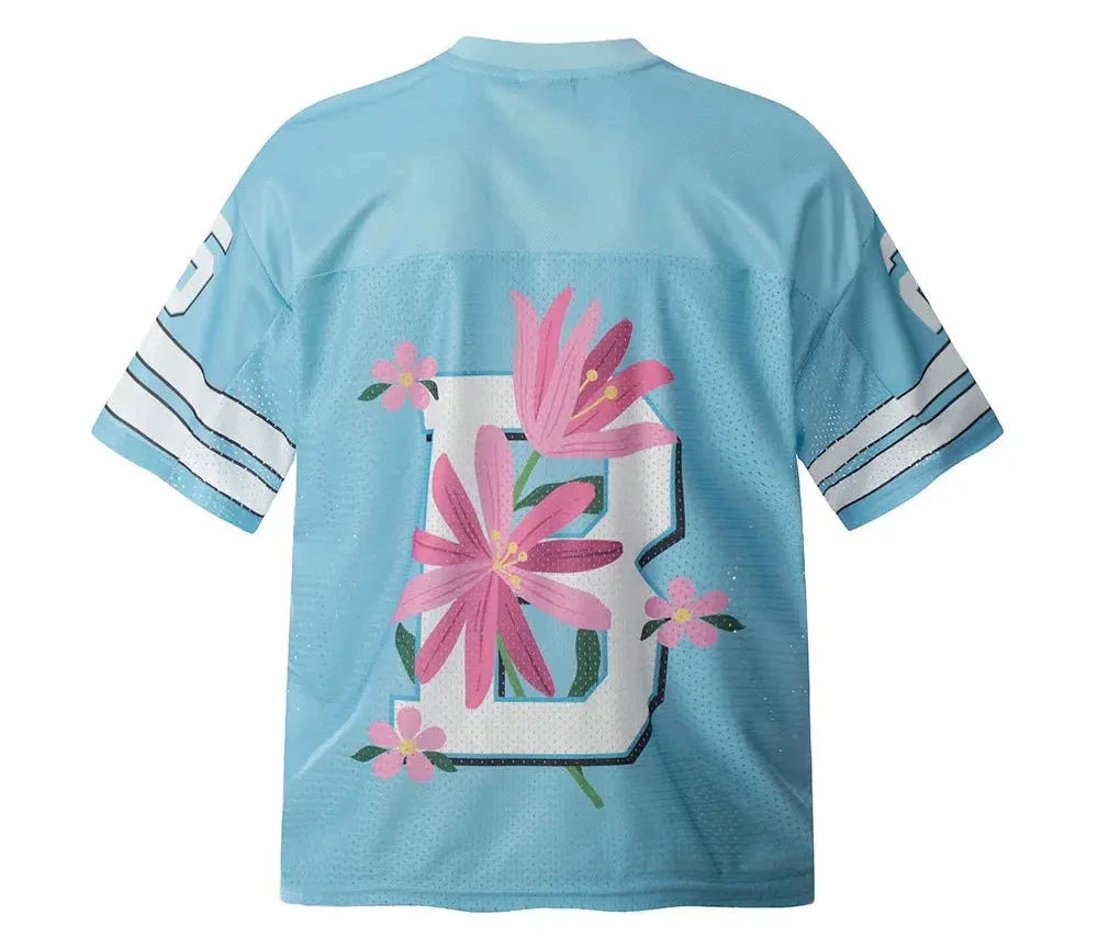 Flower Print Mesh Short Sleeve T-shirt Mens Paneled Summer High Street V-neck Half-Sleeve Loose Tee Men Jersey Pluto Clo uk | Official Website