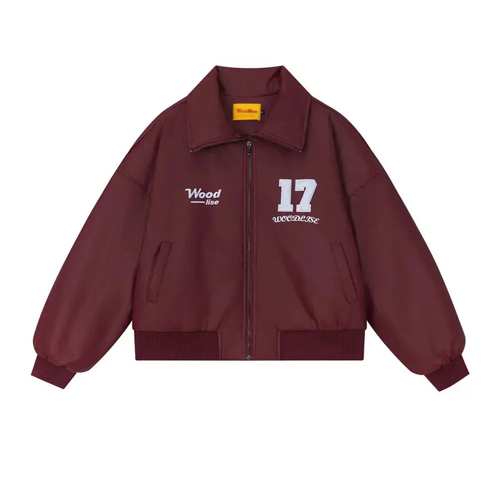 Pluto Red Risk Wood Lise Retro Highstreet Racer Jacket Pluto Clo uk | Official Website