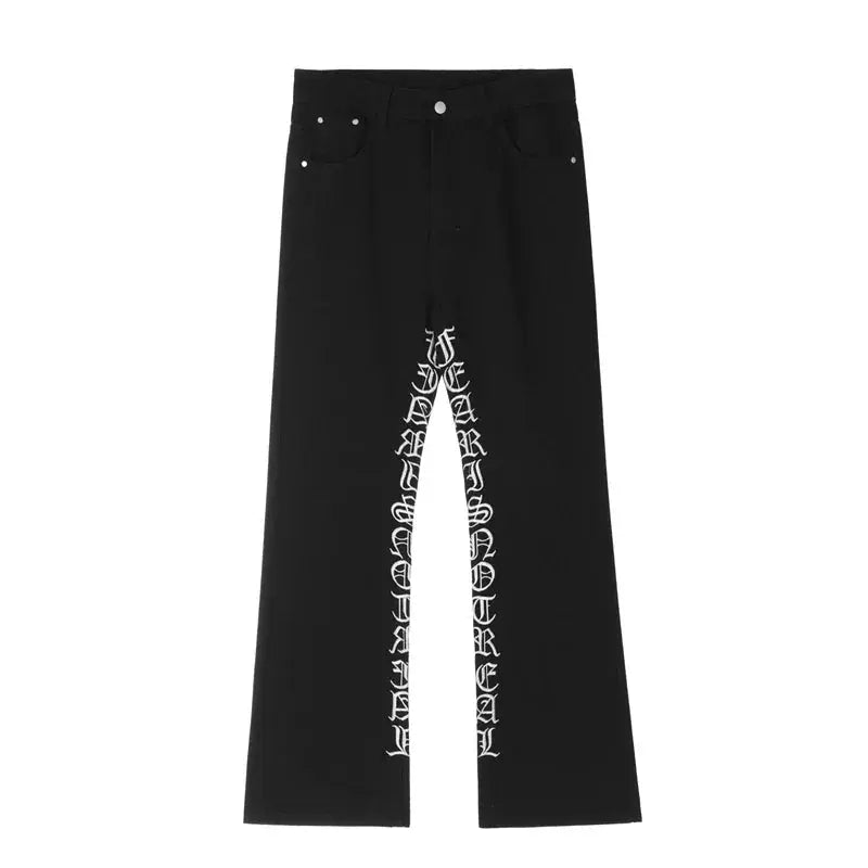 Pluto Panelled Letterman Flare Jeans Black Pluto Clo uk | Official Website