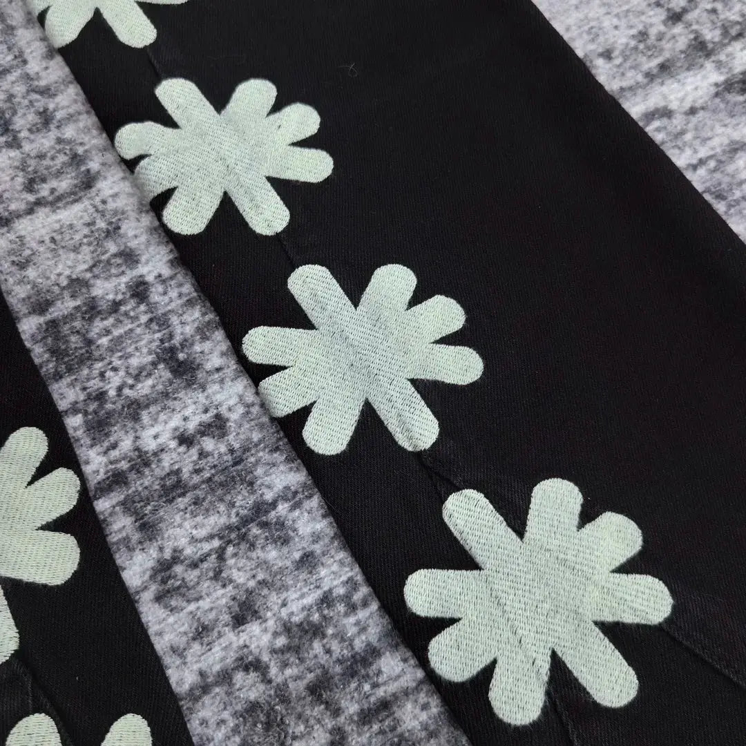 Pluto obsidian Punk Floral Straight Jeans Pluto Clo uk | Official Website