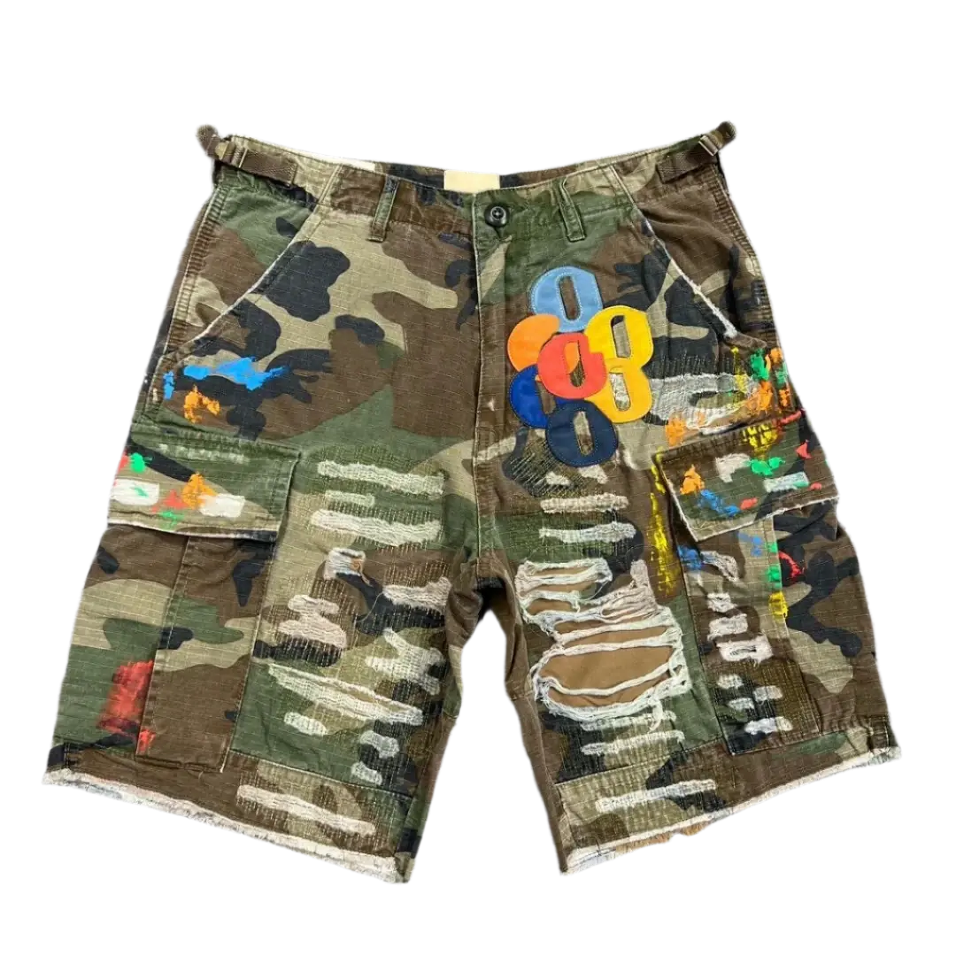 Pluto Fashion Camouflage Splicing Retro Jorts Pluto Clo uk | Official Website