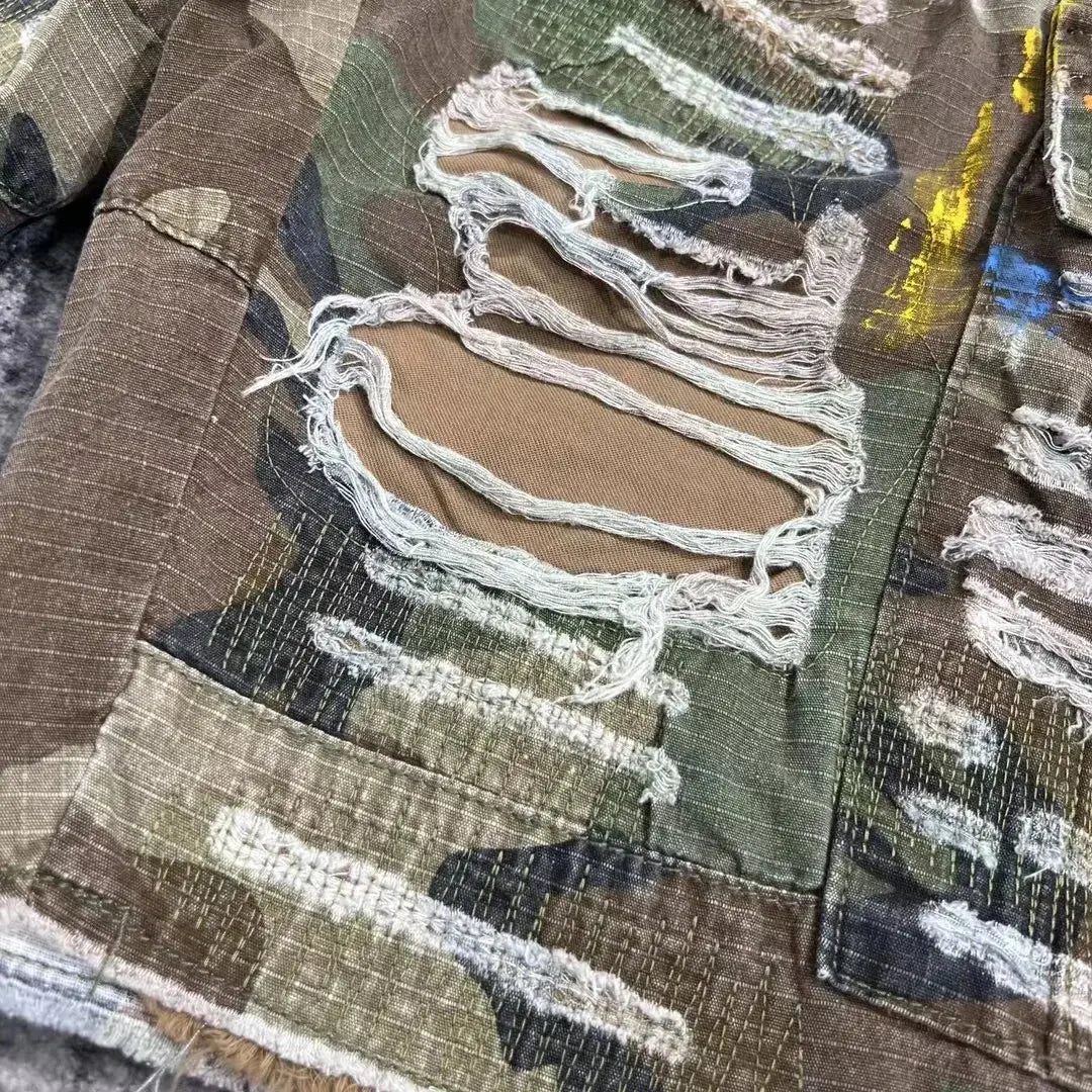 Pluto Fashion Camouflage Splicing Retro Jorts Pluto Clo uk | Official Website