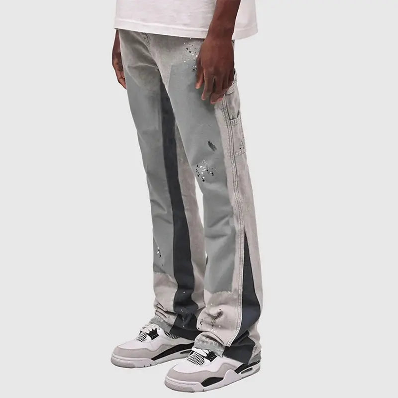 Pluto Obsidian Carpenter flared Jeans Grey Pluto Clo uk | Official Website