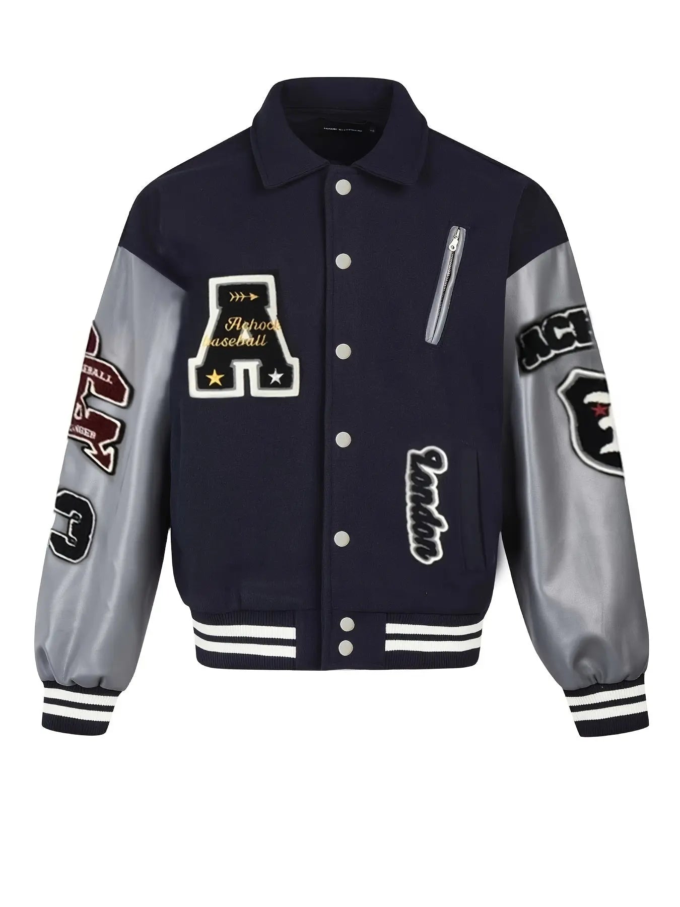 Pluto Adjacent Varsity Baseball Jacket Pluto Clo uk | Official Website