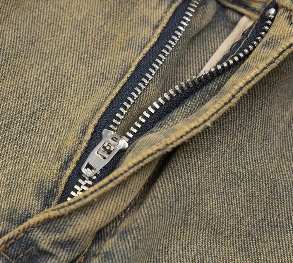 Pluto Ripped Sand Camo Panel Flared Denim Jeans Pluto Clo uk | Official Website