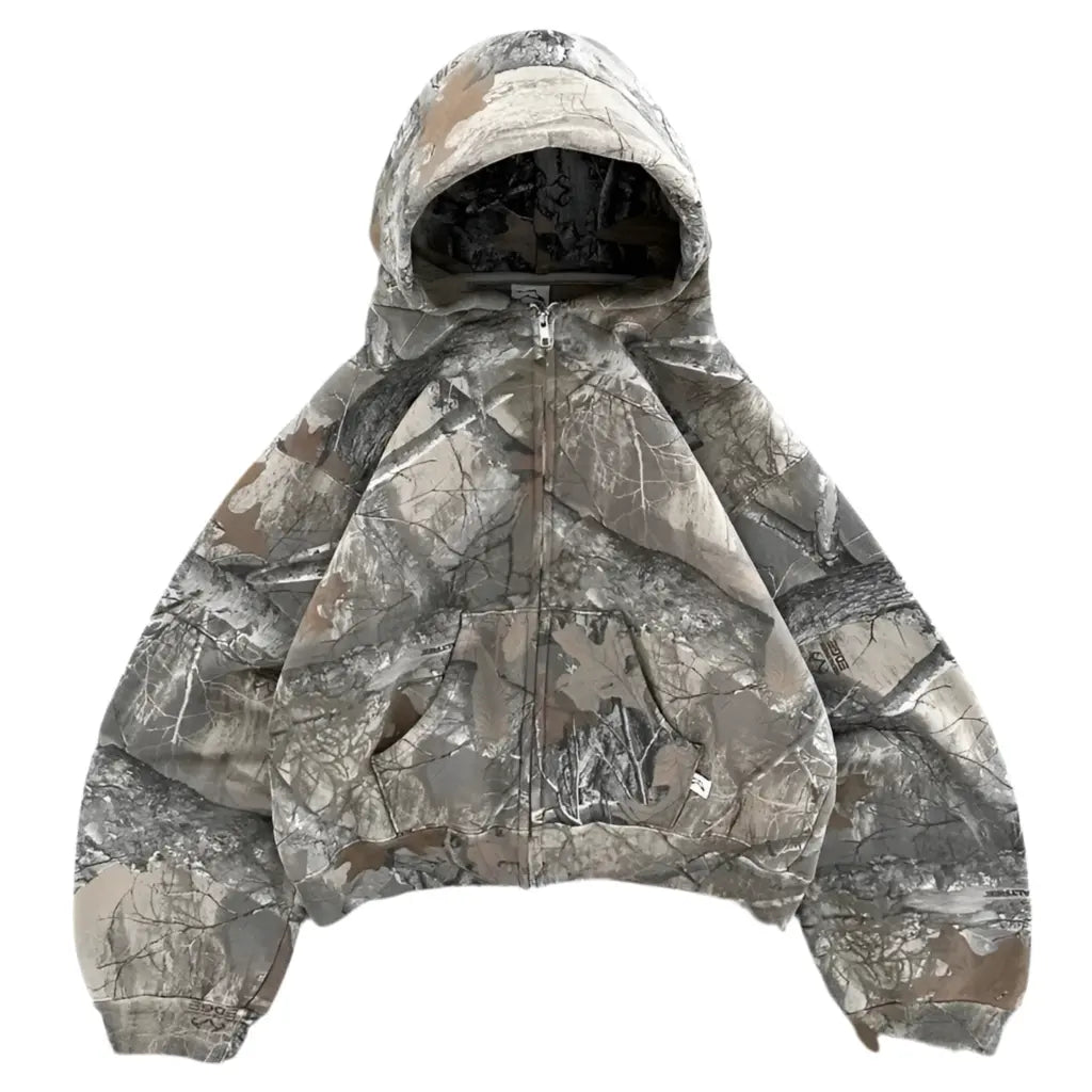 Pluto Camo’d Casual Zip Up Hoodie Pluto Clo uk | Official Website