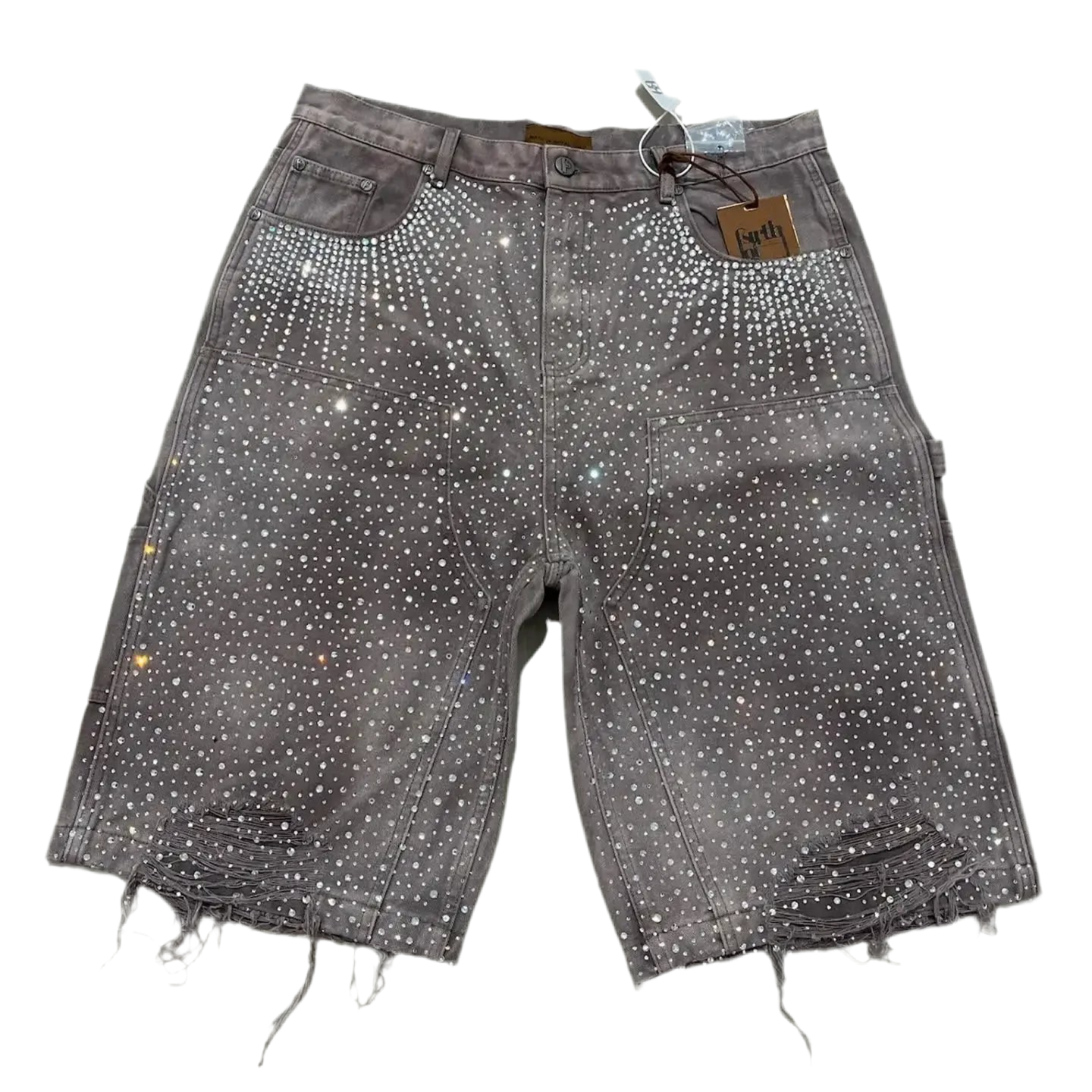 Pluto Cow boy Rhinestone Men’s Streetwear shorts Black/ Grey-Purple Pluto Clo uk | Official Website