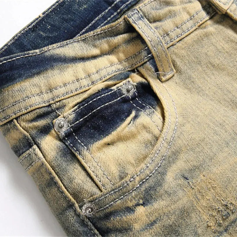 Pluto Spliced Sand Slim fit Dirty jeans Pluto Clo uk | Official Website