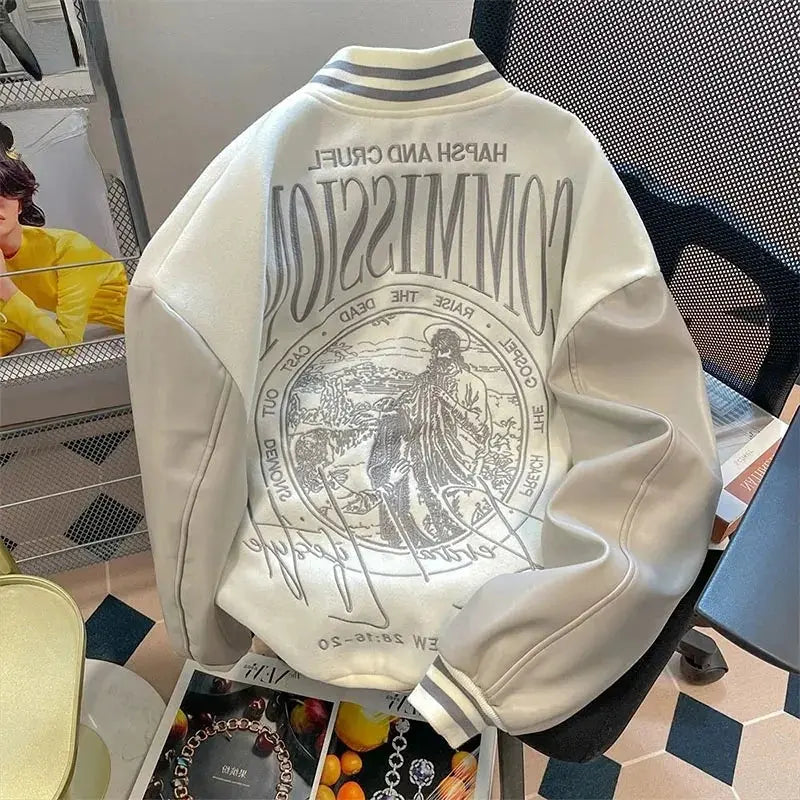 Hiphop Men Women Baseball Jacket Ruppy Shuai Fried Street Splice Motorcycle Jacket Couple Dress Korean Fashion Varsity Coats Pluto Clo uk | Official Website