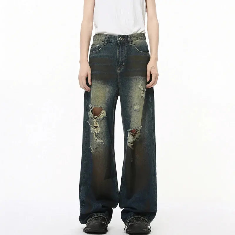 Pluto High Street Holes Blue Denim Pluto Clo uk | Official Website