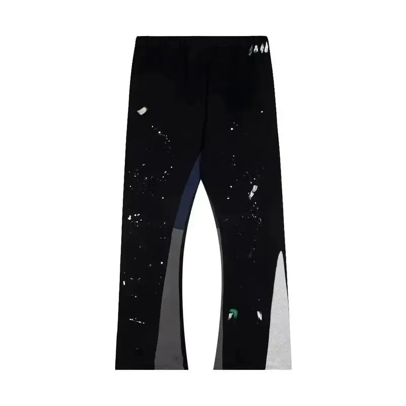 Pluto Retro Tie Dye Graffiti panel Flared Joggers Pluto Clo uk | Official Website