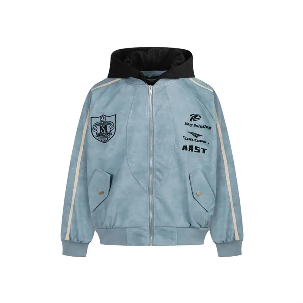 Pluto Spliced Azul Zip up Hoodie Pluto Clo uk | Official Website