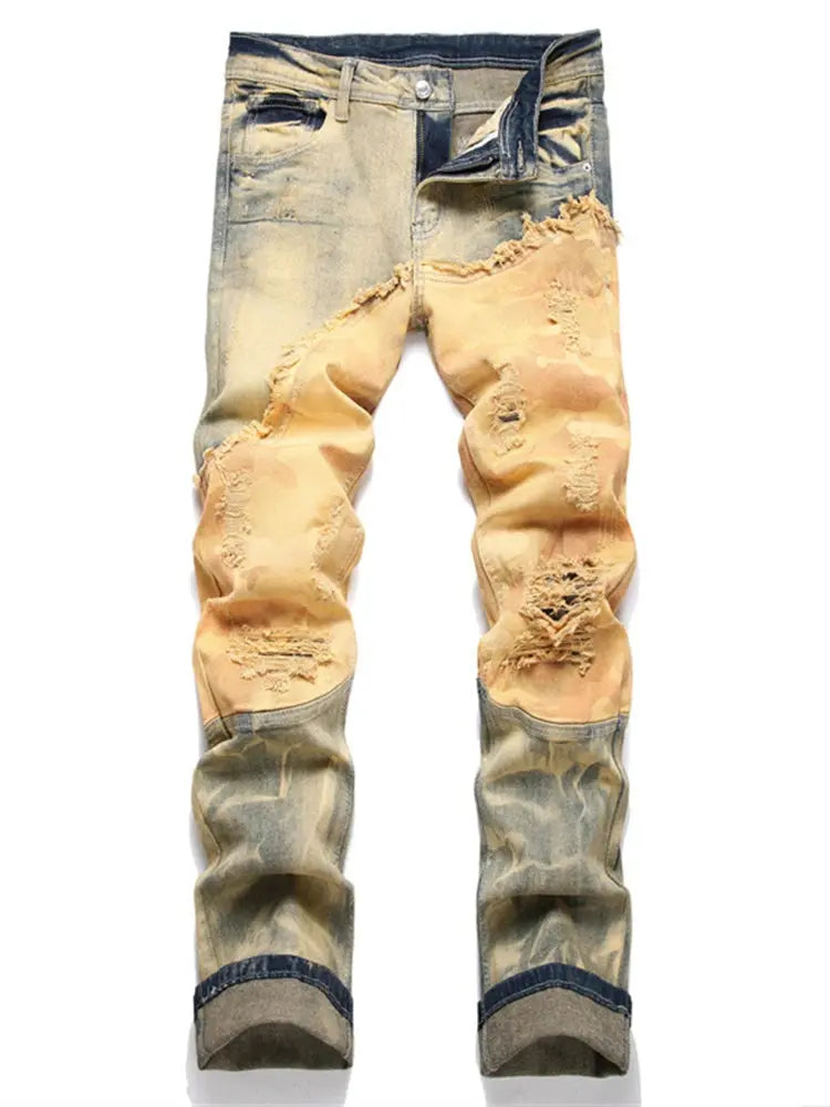 Pluto Spliced Sand Slim fit Dirty jeans Pluto Clo uk | Official Website
