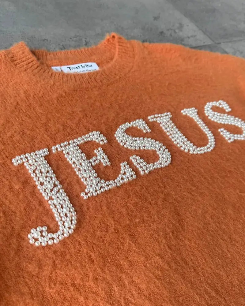 Pluto Jesus “Trust in Him” crewneck Jumper Pluto Clo uk | Official Website