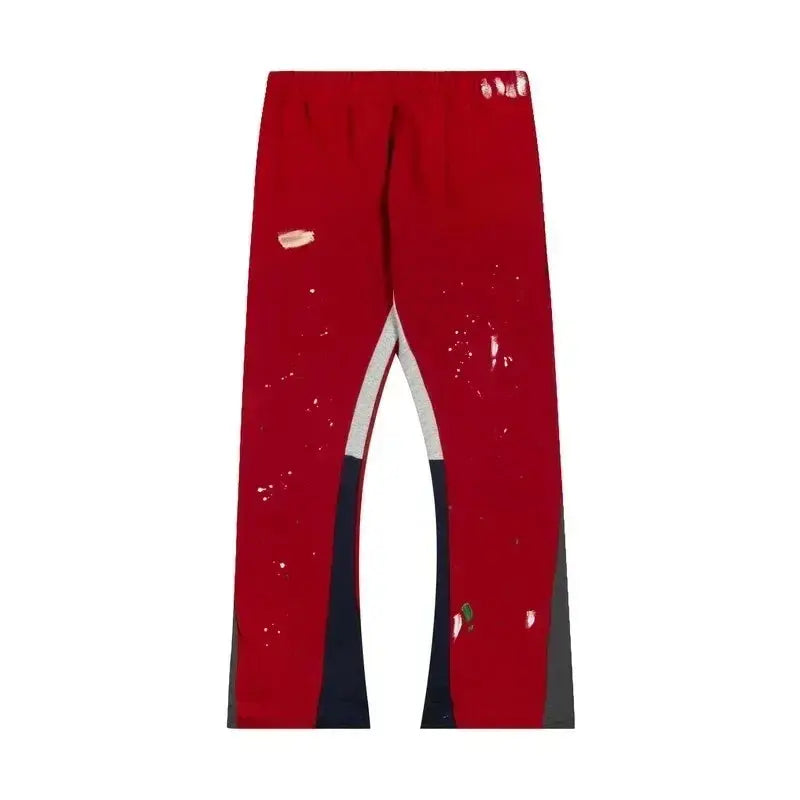 Pluto Retro Tie Dye Graffiti panel Flared Joggers Pluto Clo uk | Official Website