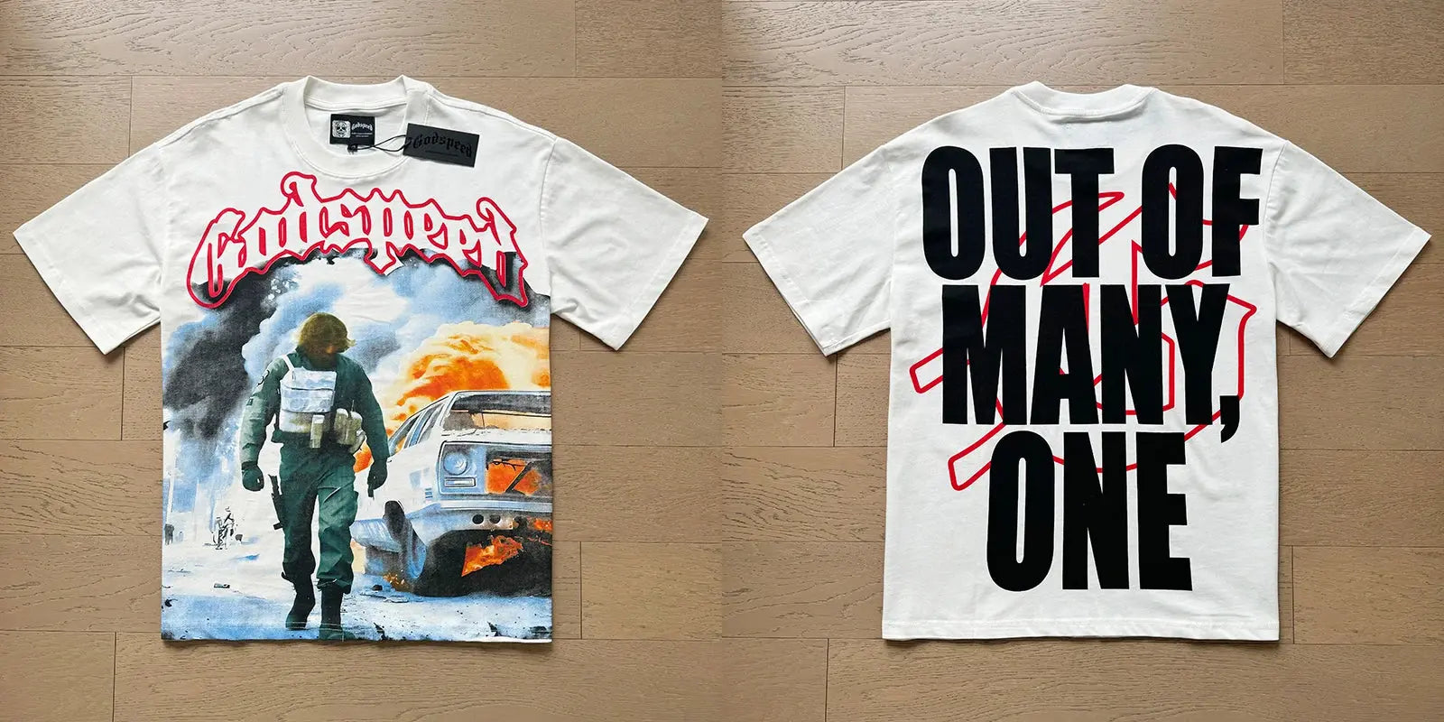 Pluto GodSpeed Aftermath Debris Graphic T-Shirt White Pluto Clo uk | Official Website