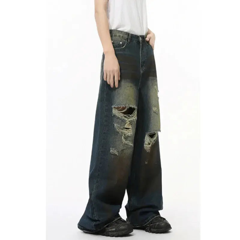 Pluto High Street Holes Blue Denim Pluto Clo uk | Official Website