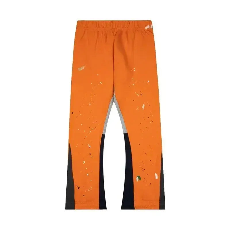 Pluto Retro Tie Dye Graffiti panel Flared Joggers Pluto Clo uk | Official Website