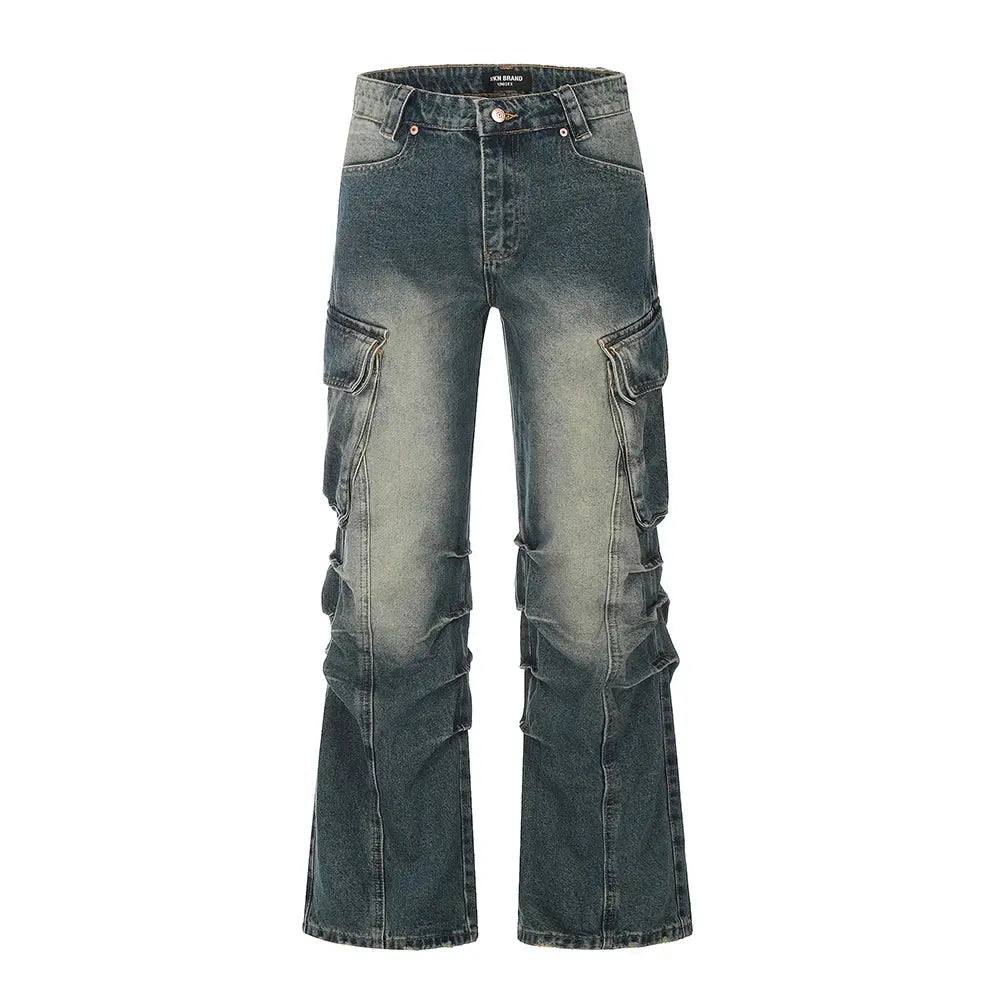Pluto Rogue Pleated Worker Baggy Denim jeans Pluto Clo uk | Official Website